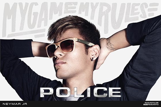 Neymar Jr posa para a nova campanha da Police Eyewear